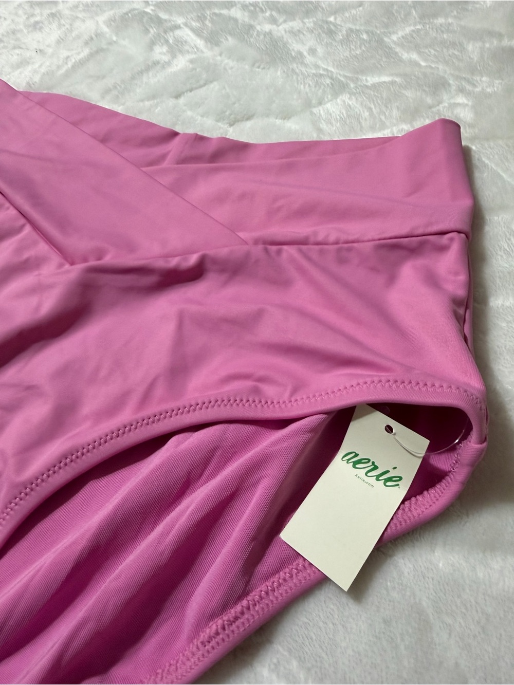 NEW! aerie High-Waist Pink Bikini Bottom size medium (cover for visual only) - Picture 3 of 4